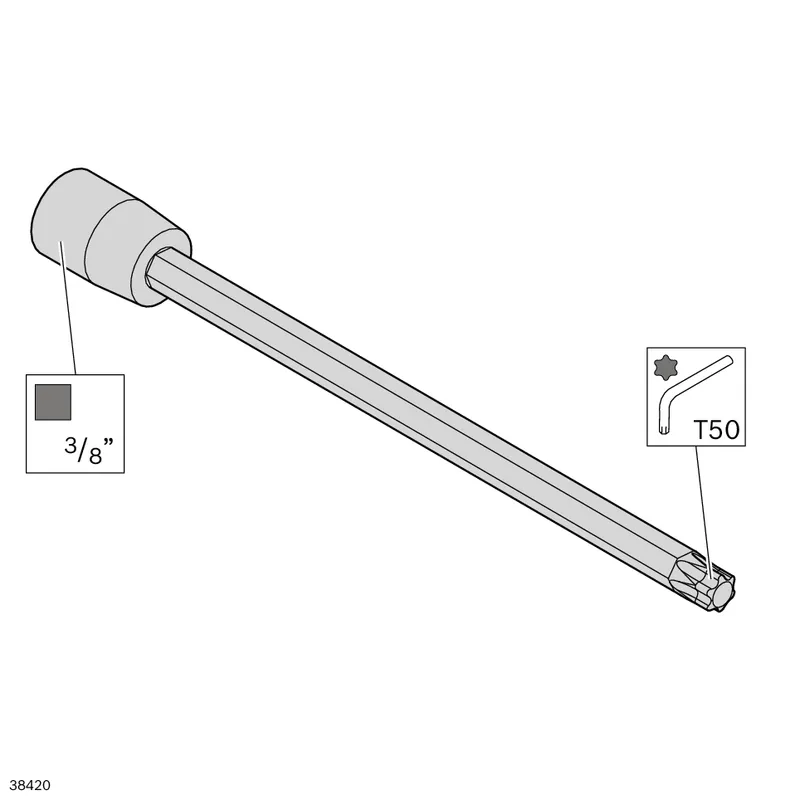 WRENCH SOCKET T50X180, 3/8 — photo 3 of 3