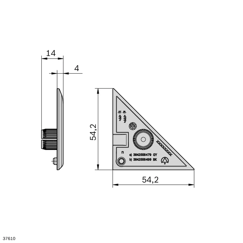 CAP COVER CGP 80 TRIANGLE GREY — photo 2 of 2