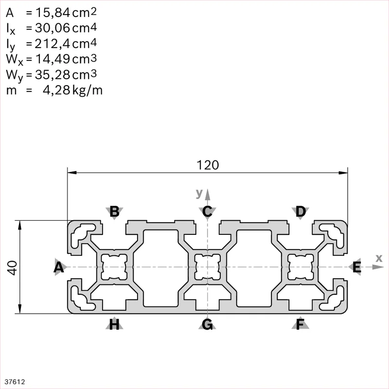 STRUT PROFILE 40X120L 5N 8X6070MM — photo 3 of 3