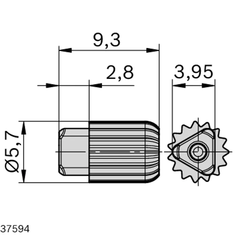 POSITIONING PEG D=5.7  GREY — photo 3 of 3