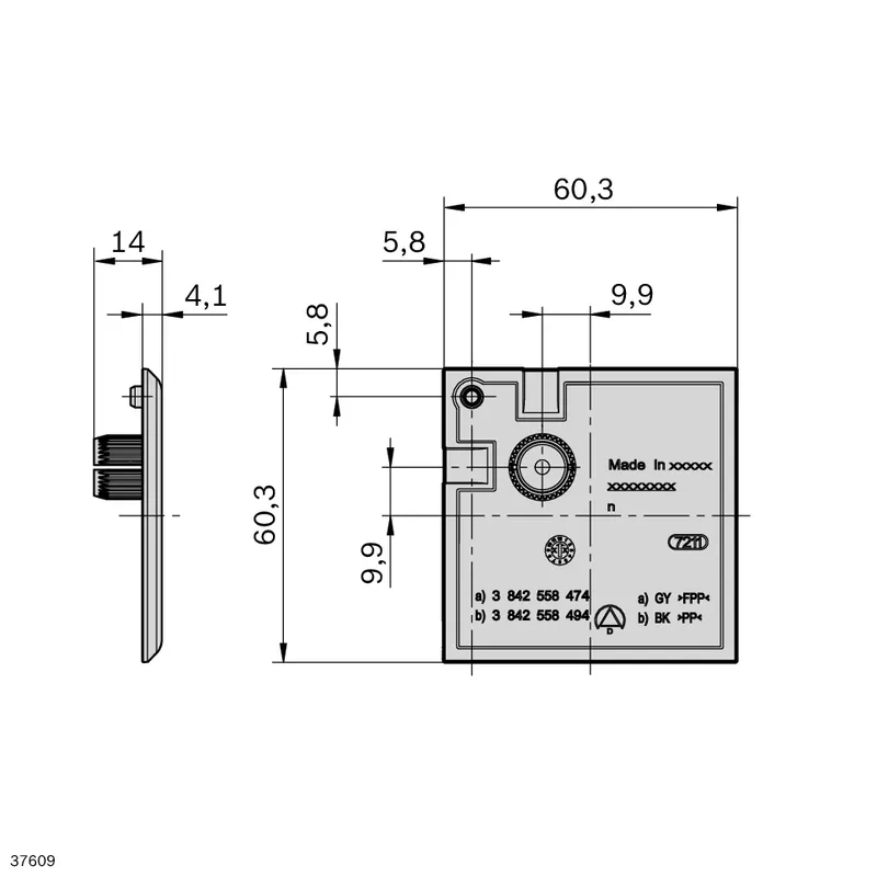 CAP COVER CGP 60X60 ESD — photo 2 of 3
