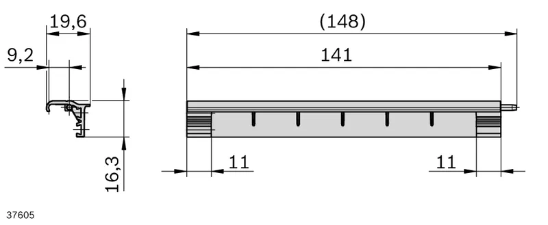 COVER RAIL SOCKET STRIP 80 GREY — photo 2 of 3