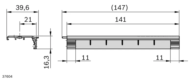 COVER RAIL SOCKET STRIP 120 GREY — photo 2 of 3