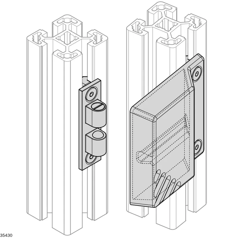 DOUBLE BALL DETENT LATCH 10  80X80X18 SILVER — photo 4 of 4
