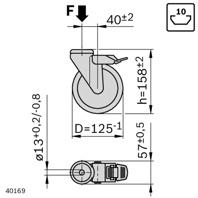 CASTER WHEEL D125 F ESD PATH — photo 2 of 3