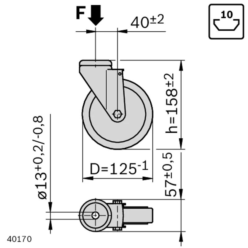 CASTER WHEEL D125 ESD PATH — photo 2 of 3