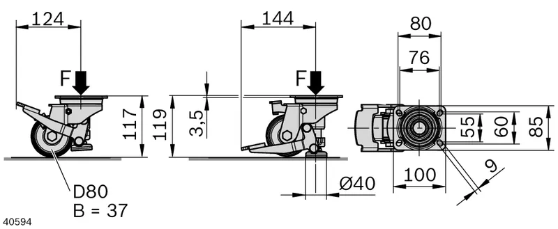 LIFTING WHEEL ROTATABLE PEDAL80,ESD — photo 2 of 4