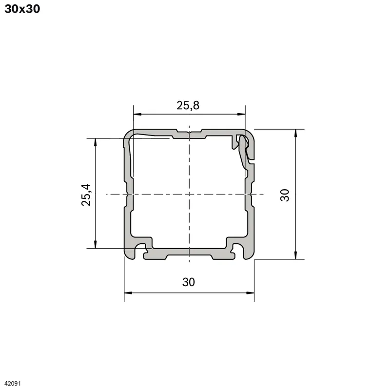 CABLE DUCT 30X30 L=2000 GREY — photo 2 of 2