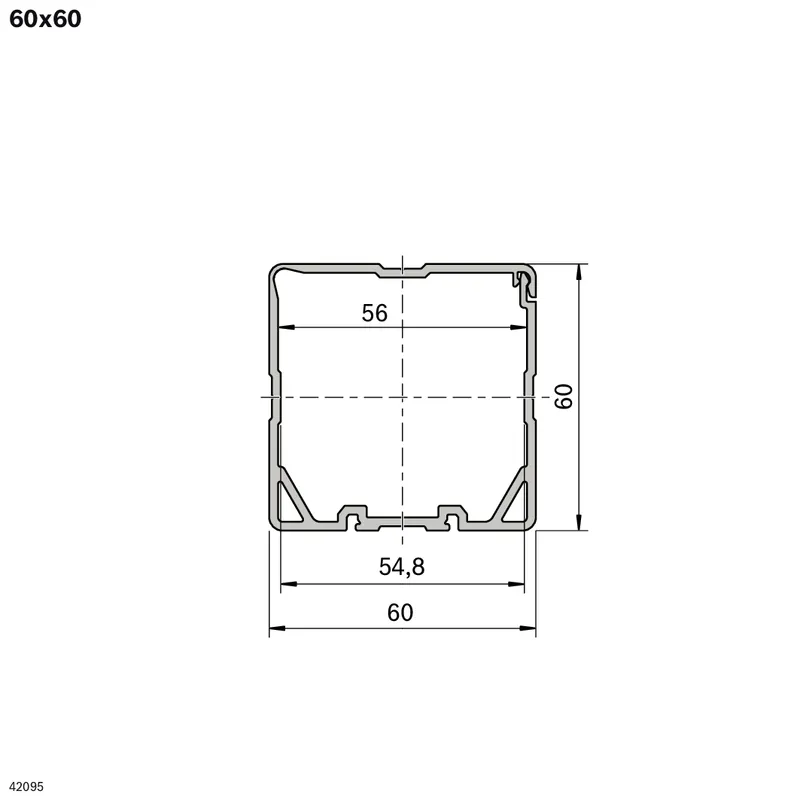 CABLE DUCT 60X60 L=2000 GREY — photo 2 of 2