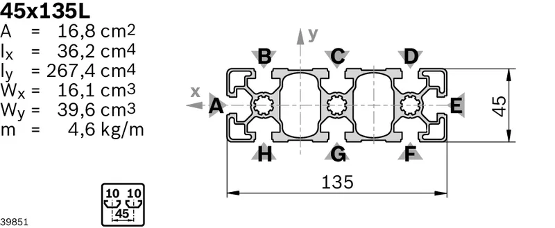 STRUT PROFILE 45X135L 8X6070MM — photo 2 of 2