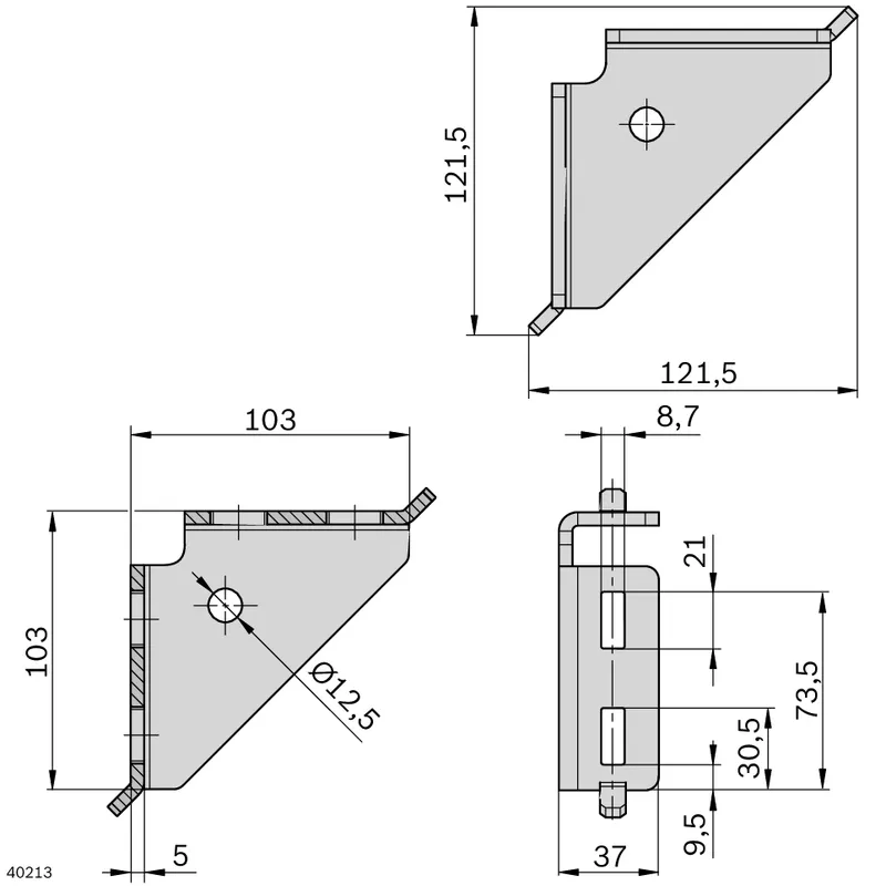 METAL BRACKET 103X103X37 D12,5 — photo 2 of 3