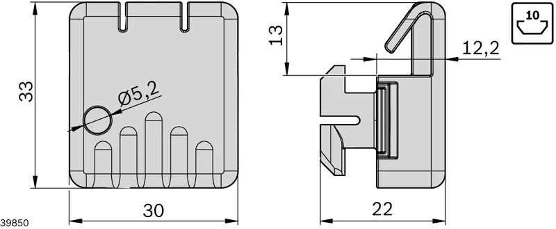 PLATE HOLDER 10, QUICK  0° 2-6MM — photo 2 of 4