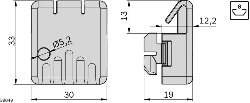 PLATE HOLDER 8, QUICK  0° 2-6MM — photo 2 of 4