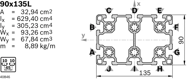 STRUT PROFILE 90X135L L=6170MM — photo 2 of 2