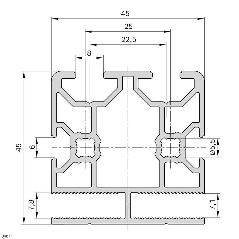 FRAME PROFILE 45X45 PG L=6170 — photo 3 of 3