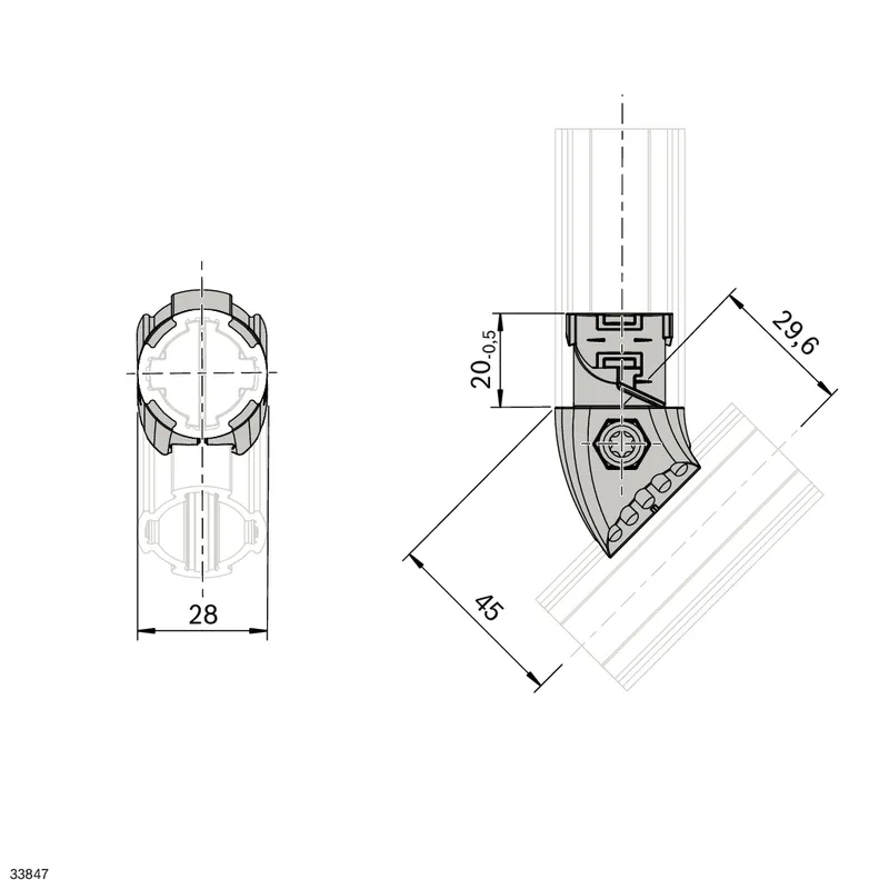 CONNECTOR D28L 45° INNER — photo 3 of 3