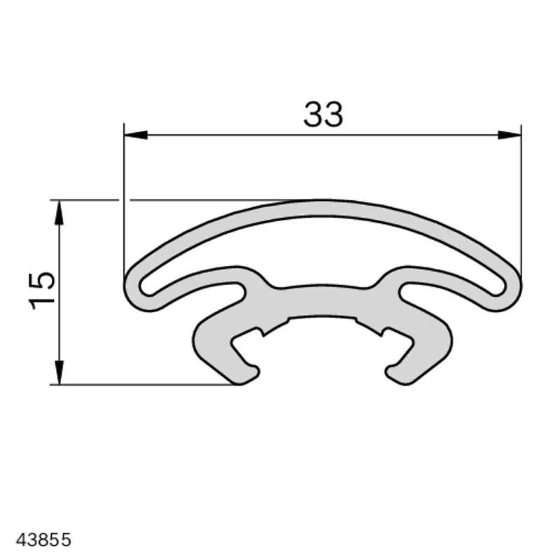 BUMPER D28L L=2000MM GREY — photo 3 of 4