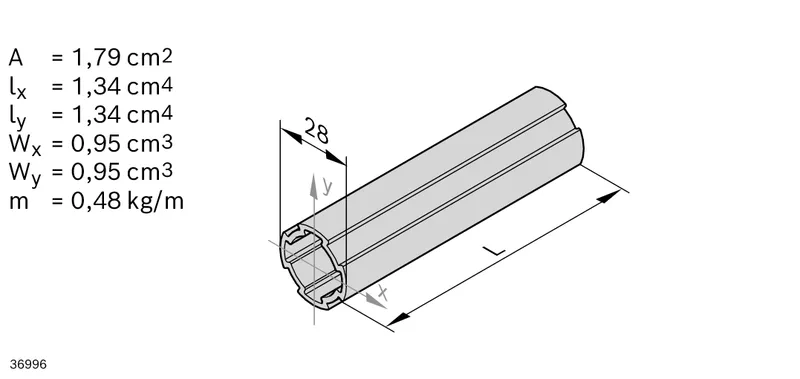 SECTION TUBE D28L, 50X6070MM — photo 2 of 5