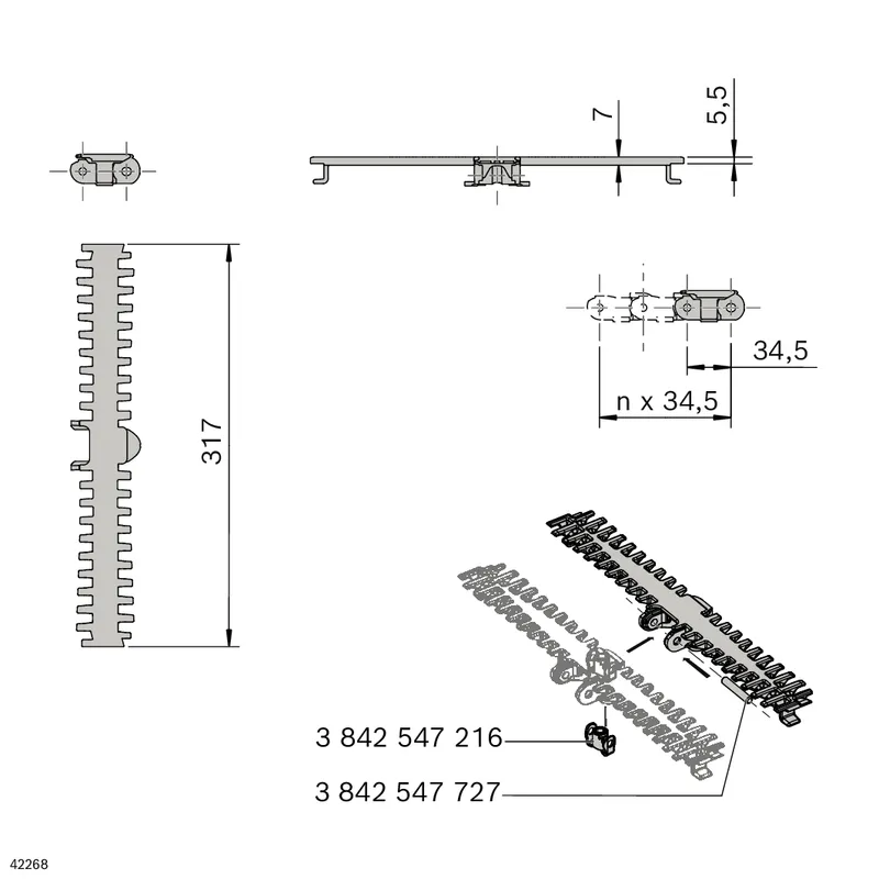 CONVEYOR CHAIN 320+ FLAT T7 L2898 — photo 2 of 2