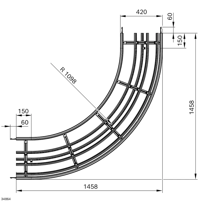 CURVE 420MB HOR AL 90°R1098 — photo 2 of 2