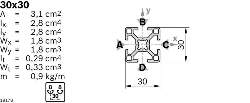 STRUT PROFILE 30X30 D11/M8 — photo 3 of 3