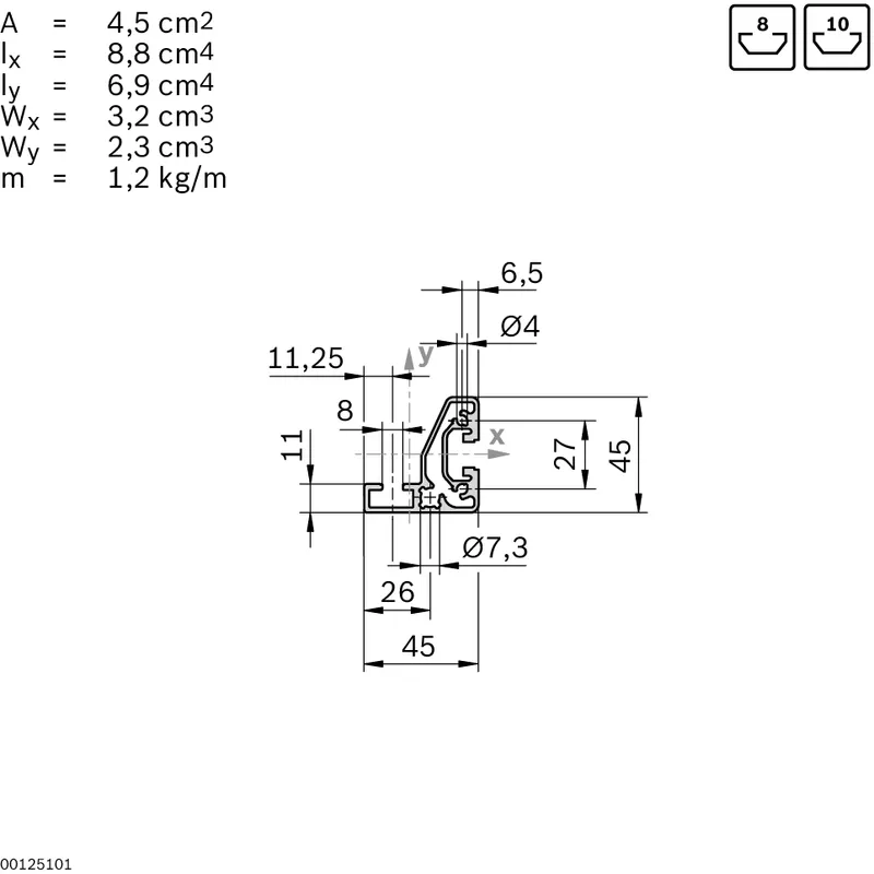 ALUMINUM ANGLE PROFILE 45X45 — photo 2 of 3