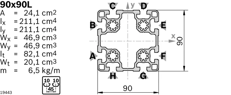 STRUT PROFILE 90X90L M12/M12 — photo 3 of 3
