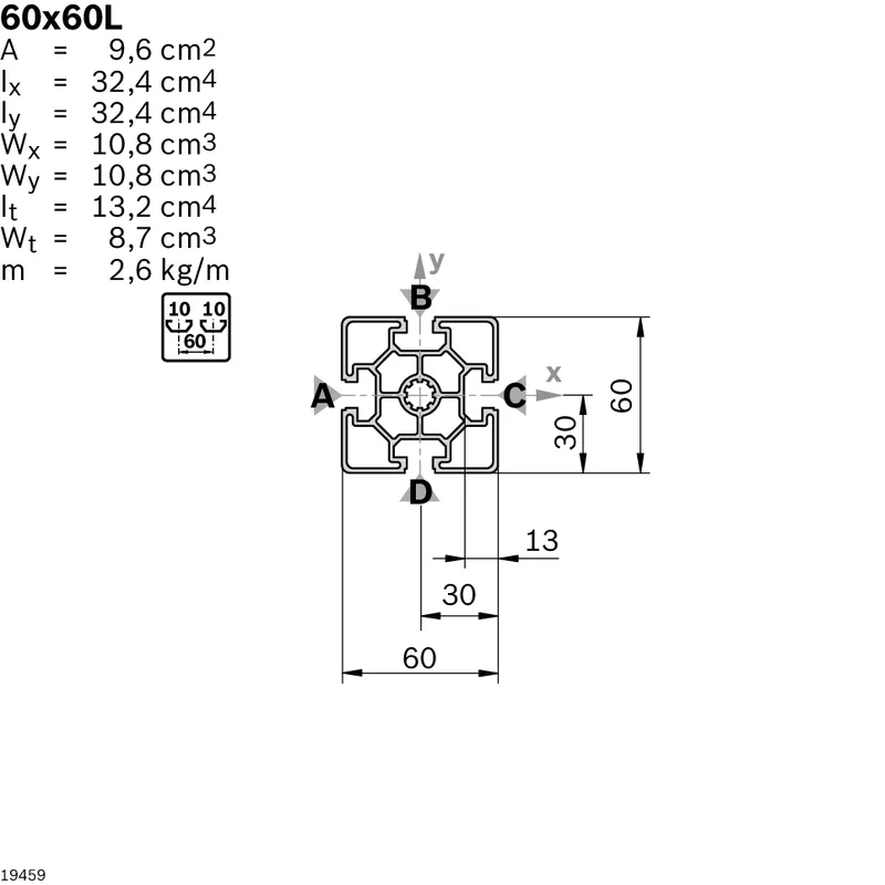 STRUT PROFILE 60X60L D17/D17V — photo 3 of 3