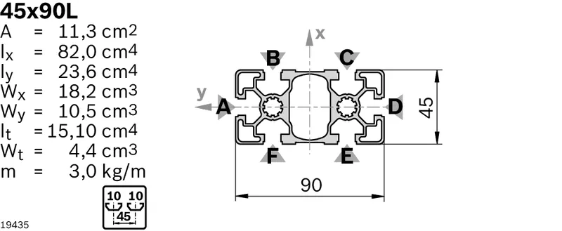 STRUT PROFILE 45X90L D17V/- — photo 3 of 3