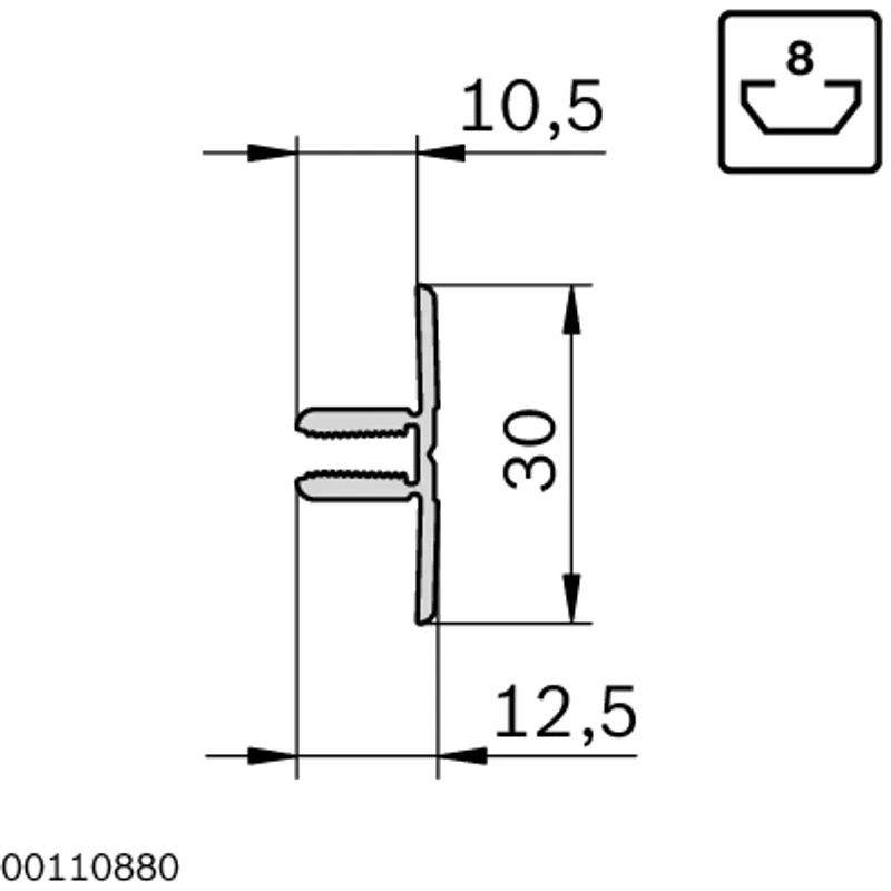 CLAMPING PROFILE 8 2S — photo 2 of 3