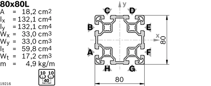 STRUT PROFILE 80X80L D17/D17V — photo 3 of 3