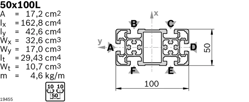 STRUT PROFILE 50X100L D17V/D17V — photo 3 of 3