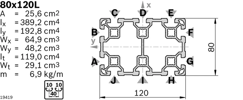 STRUT PROFILE 80X120L D17V/D17V — photo 3 of 3