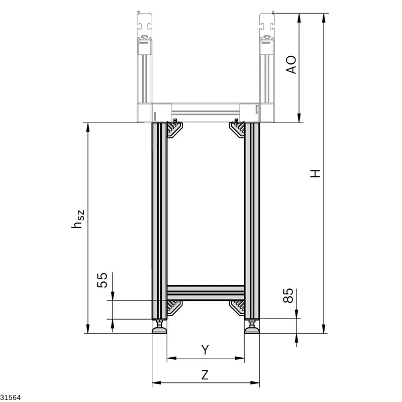 CONVEYOR LEG SET HD 2/H SIZE3 — photo 2 of 2