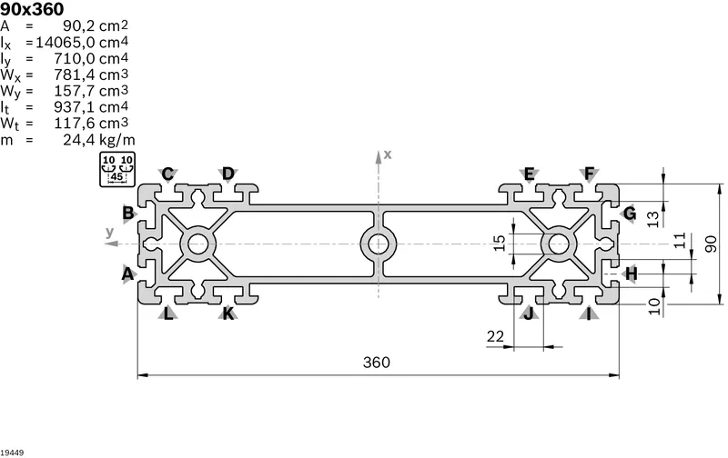 STRUT PROFILE 90X360 M16/M16 — photo 3 of 3
