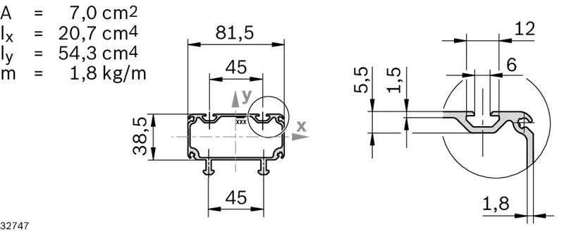 PROFILE 90X45 CHUTE ESD — photo 2 of 3