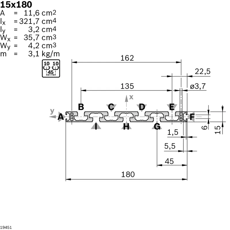STRUT PROFILE NUTENPL.15X180    Q&E — photo 3 of 4