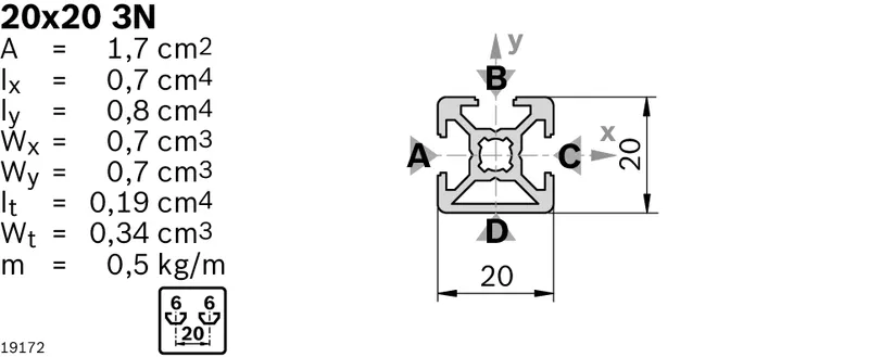 STRUT PROFILE 20X20 3N          Q&E — photo 2 of 3