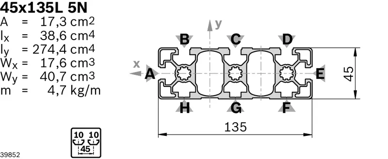 STRUT PROFILE 45X135L 5N        Q&E — photo 2 of 2