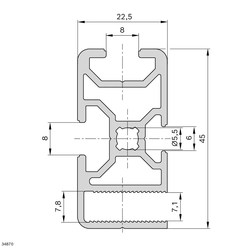 FRAME PROFILE 22,5X45 PG — photo 2 of 2