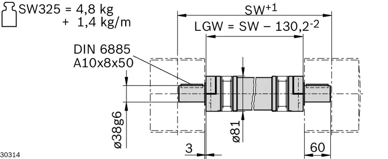 SYNCHRONOUS SHAFT LF 6S/C KF 75R — photo 2 of 2