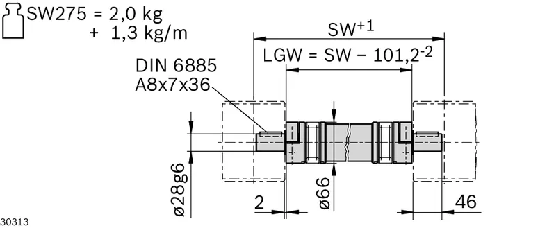 SYNCHRONOUS SHAFT LF12S/C KF 110R — photo 2 of 2