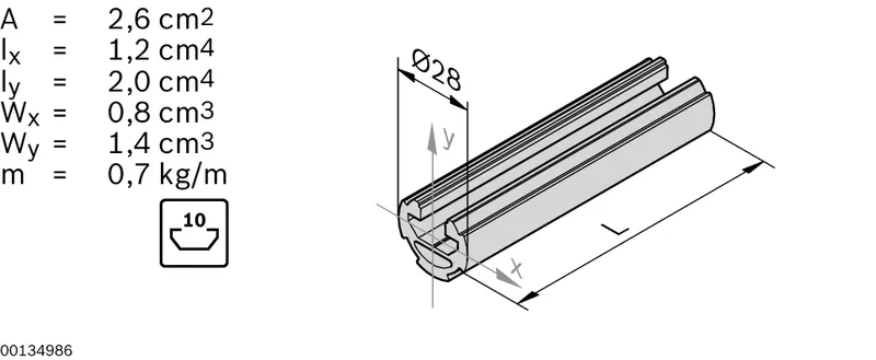 SECTION TUBE D28L;N10 — photo 2 of 2
