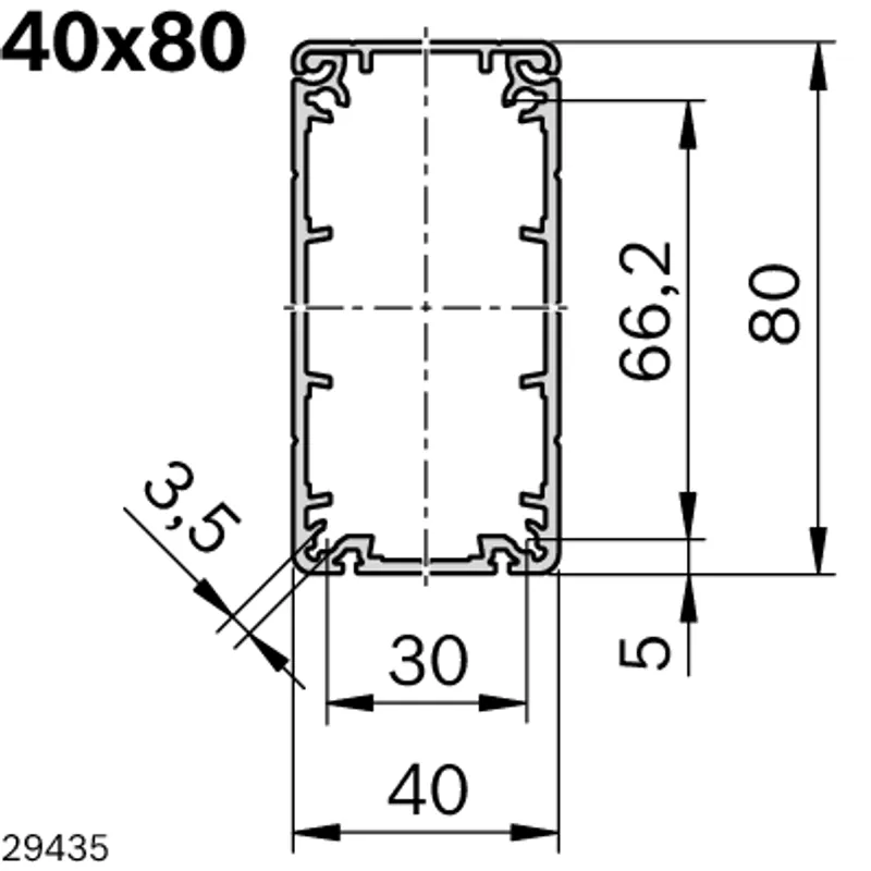 CABLE DUCT 40X80 AL — photo 3 of 4