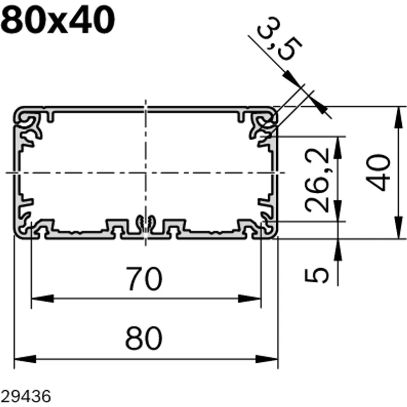 CABLE DUCT 80X40 AL — photo 3 of 4
