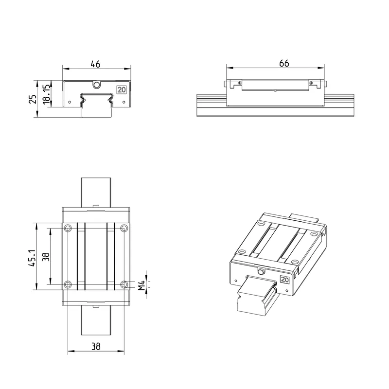 MINIATURE RUNNER BLOCK RESIST NRII MWA-020-SNS-C1-H-0 — photo 3 of 3