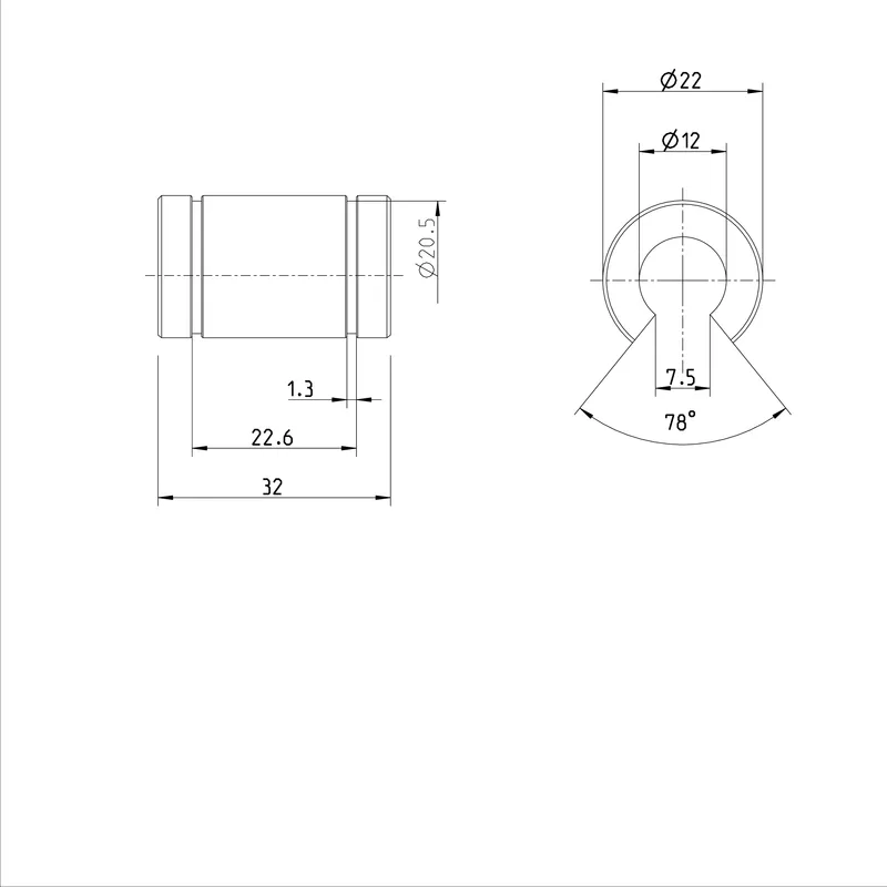 STANDARD LINEAR BUSHING KBM-O-12-D — photo 3 of 3