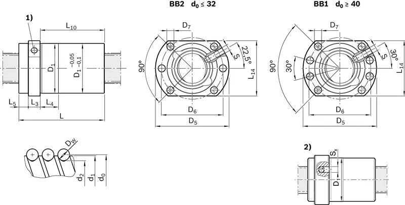 BALL NUT FED-E-B 50X30RX6,5-4X2 — photo 2 of 3