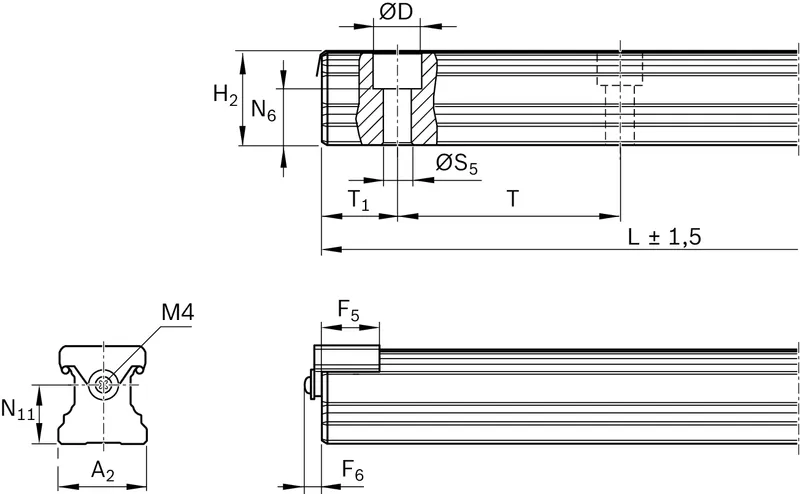 BALL GUIDE RAIL CARBON STEEL KSA-025-SNS-H-MA-AB — photo 2 of 2