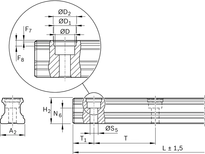 BALL GUIDE RAIL CARBON STEEL KSA-065-SNS-N-MA-SK — photo 2 of 2